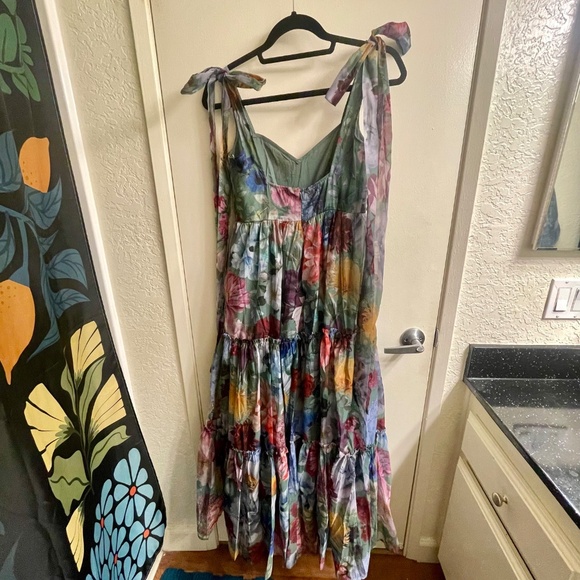 Francesca's Tie Strap Tiered Floral Maxi Dress - Picture 4 of 5